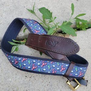 Vineyard Vines Lobster Club Canvas Leather Belt